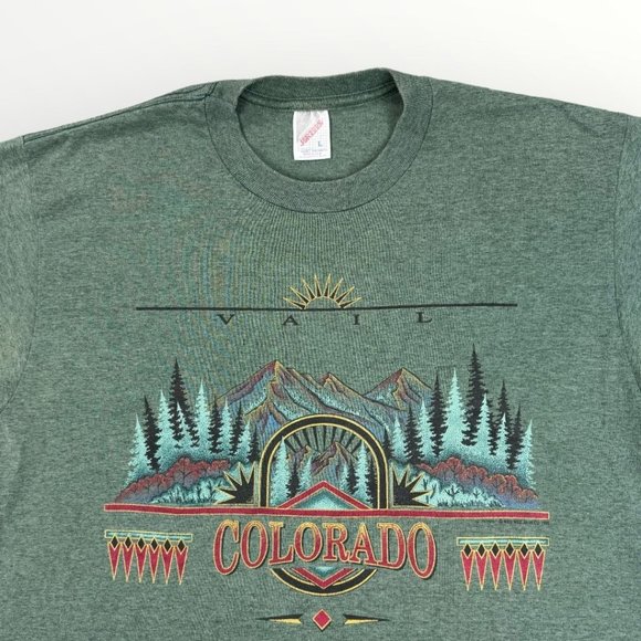 Jerzees Other - Vintage 1995 Jerzees Wild West Shirt Graphic Green Short Sleeve T-Shirt USA L